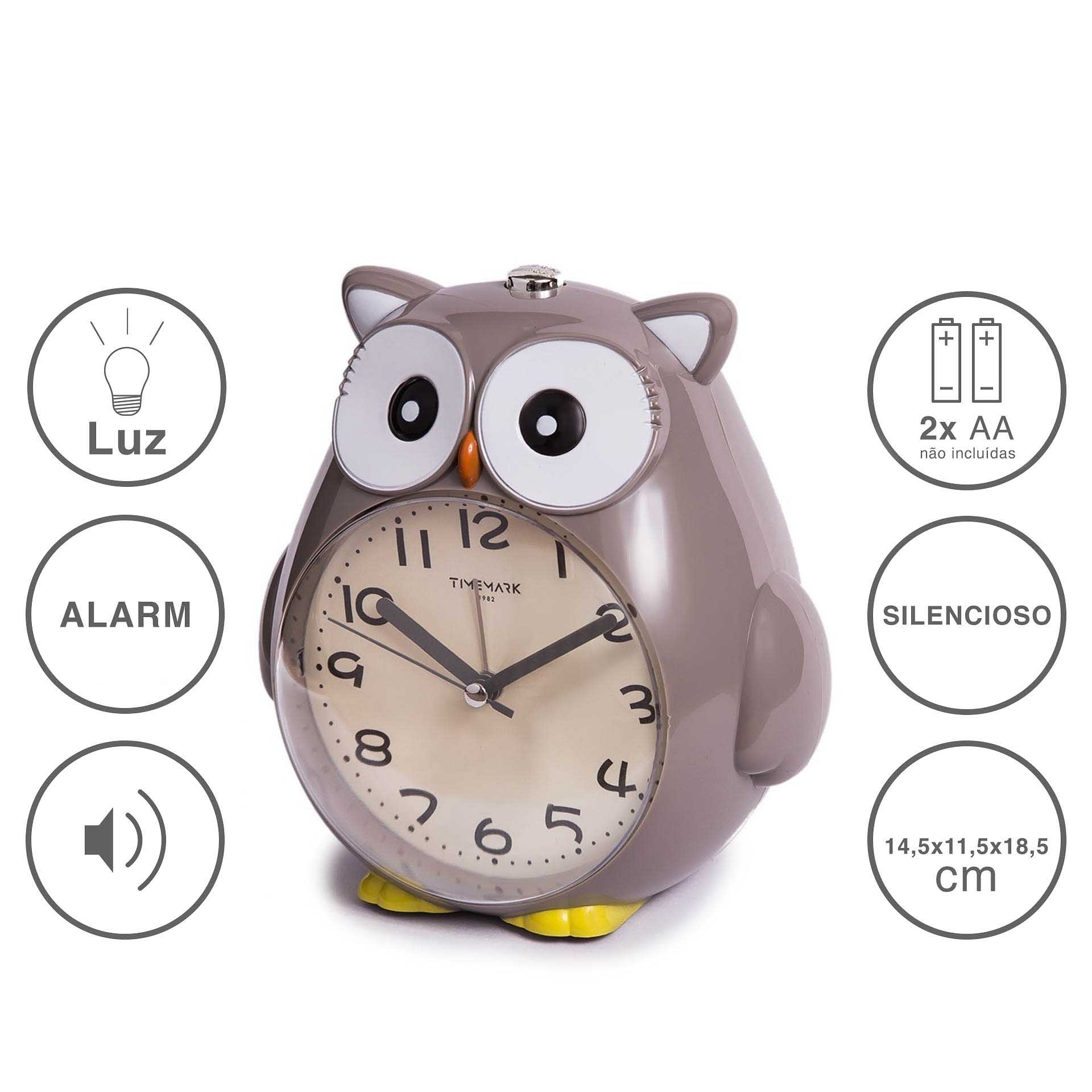 Despertador Timemark Analogico Mocho Plástico Multicor 14.5X11.5X18.5cm