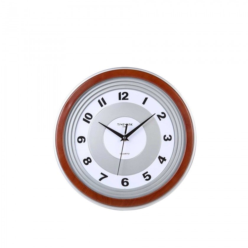 Relgio Parede Timemark Redondo Castanho 30cm