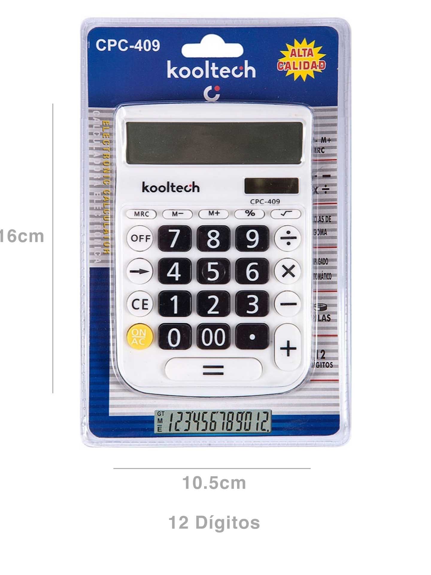 Calculadora Kooltech 12 Dígitos Branco 10.5X16cm
