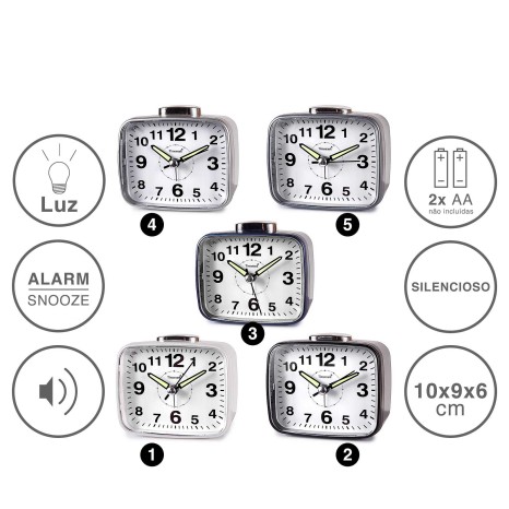 Despertador Timemark Analogico Plástico Multicor 10X9X6cm - Image product