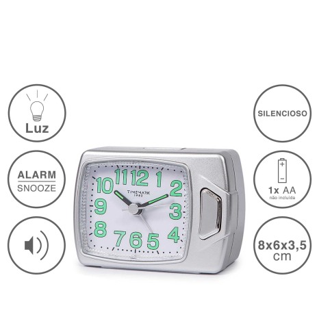Despertador Timemark Analogico Plástico Multicor 8X6X3.5cm - Image product