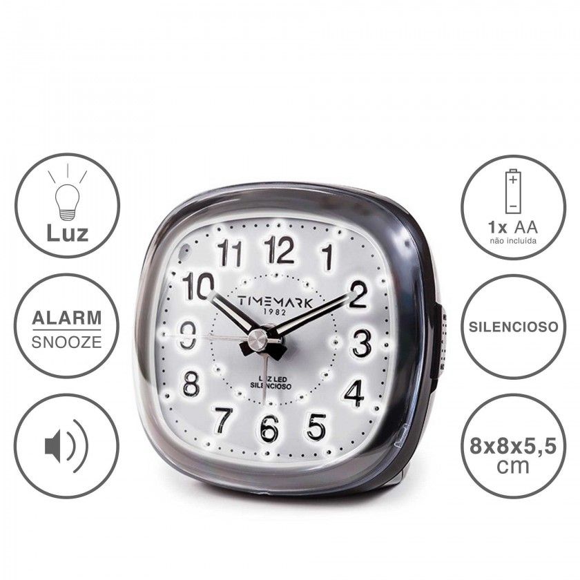 Despertador Timemark Analogico Plástico Multicor 8X6X3.5cm Despertador Timemark Analogico Plástico Multicor 8X6X3.5cm