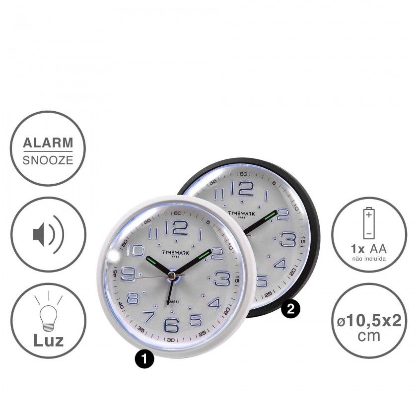 Despertador Timemark Analogico Plástico Multicor 10.5X2cm Despertador Timemark Analogico Plástico Multicor 10.5X2cm