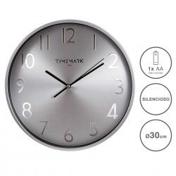 Relgio Parede Timemark Metal Prateado 30cm