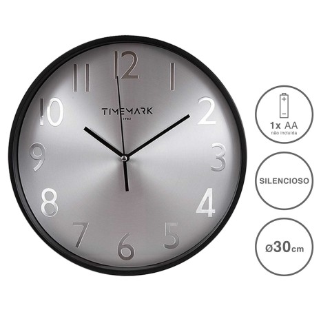Rel�gio Parede Timemark Metal Preto 30cm - Image product