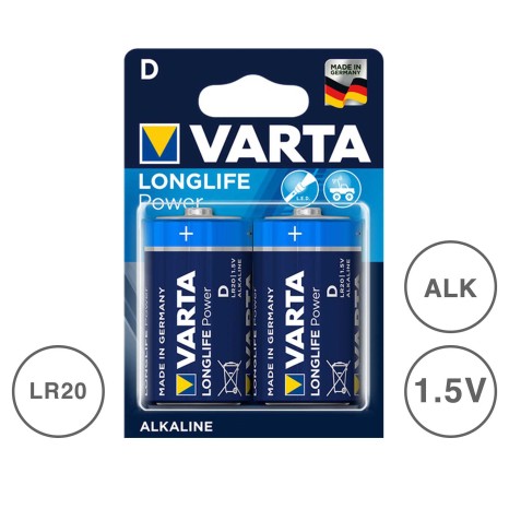 Pilha Longlife Power D Multicor 1.5V Pack 2 - Image product