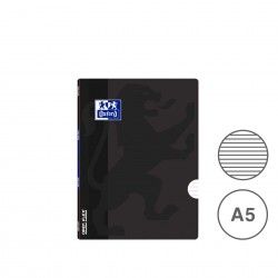 Caderno Agrafado Oxford Preto Pautado A5 48 Folhas 90gr