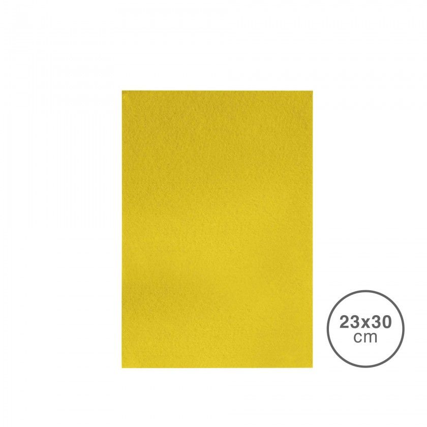 Folha Tecido Felpo Amarelo 23X30mm