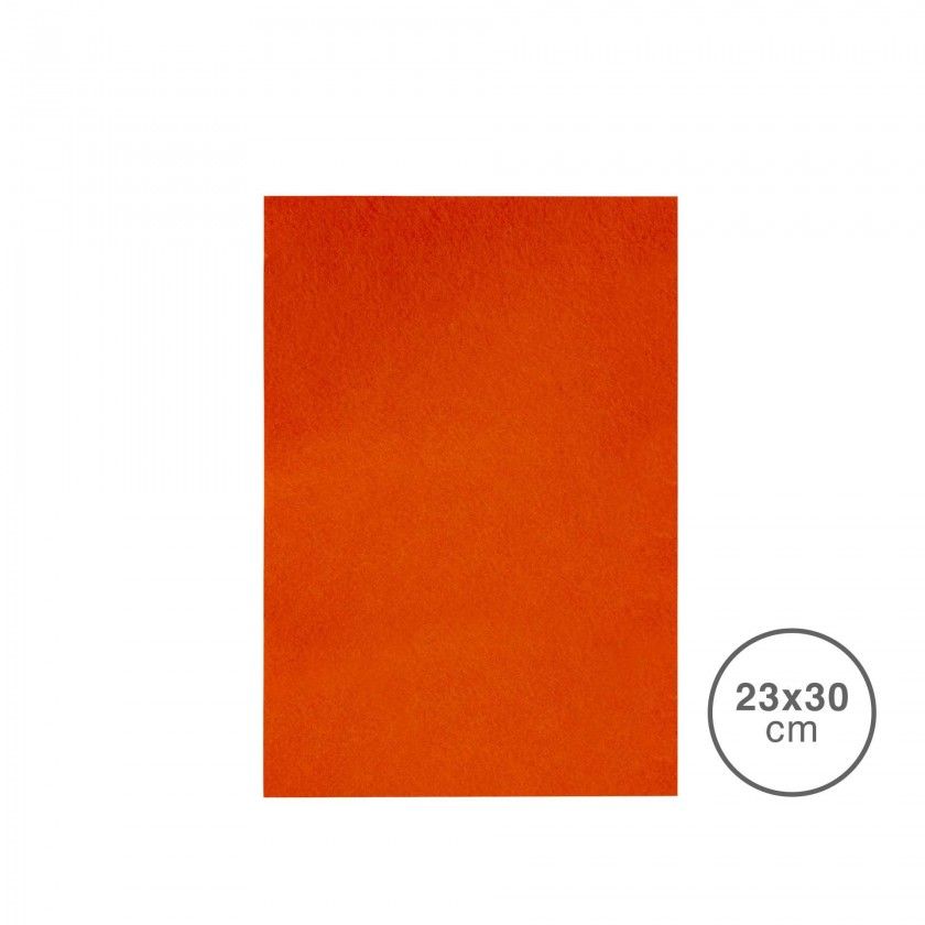 Folha Tecido Felpo Laranja 23X30mm