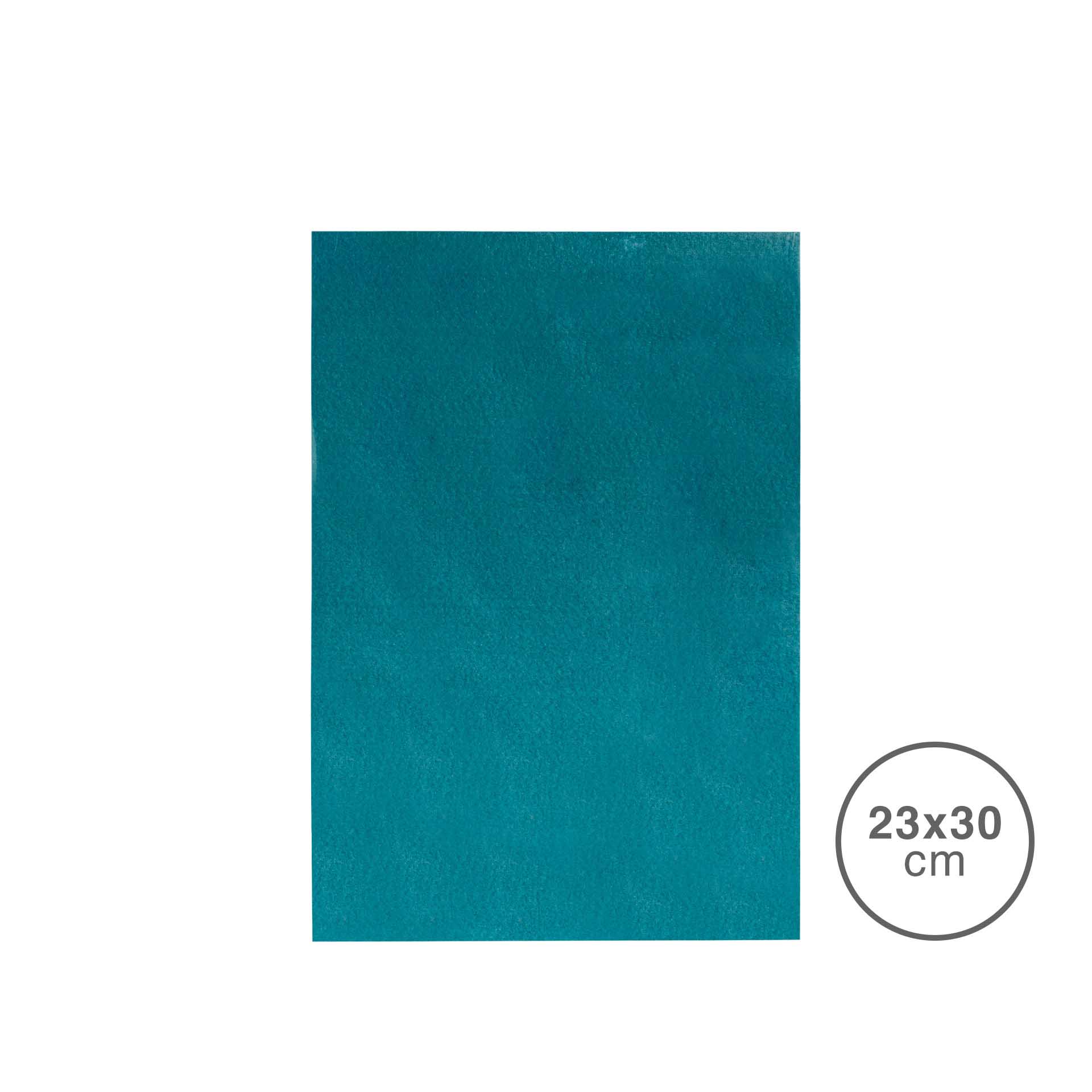 Folha Tecido Felpo Turquesa 23X30mm