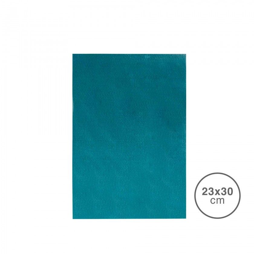 Folha Tecido Felpo Turquesa 23X30mm