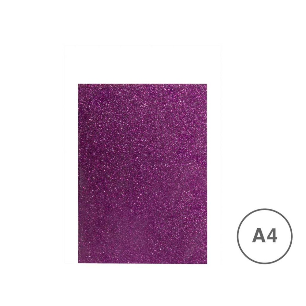 Folha Esponja Eva Glitter Roxo A4 20X29cm