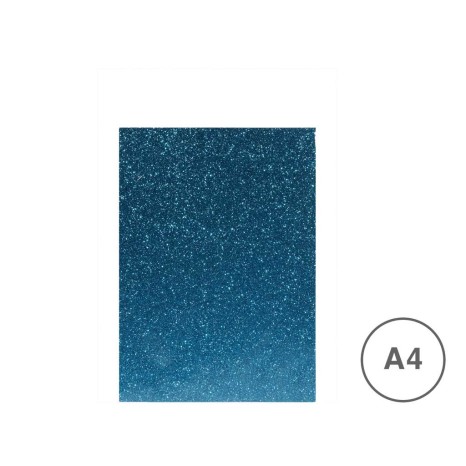 Folha Esponja Eva Glitter Azul A4 20X29cm - Image product