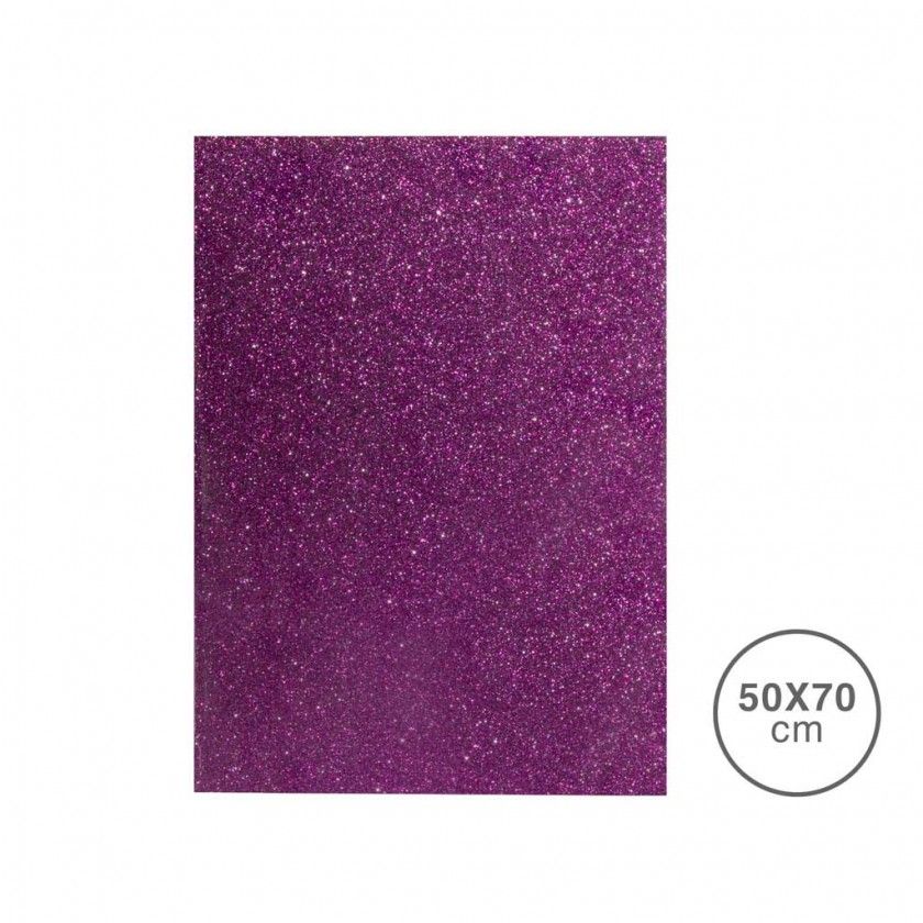 Folha Esponja Eva Glitter Roxo 50X70X2mm