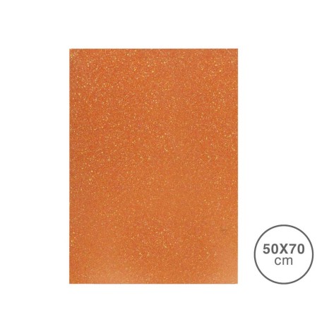 Folha Esponja Eva Glitter Laranja 50X70X2mm - Image product