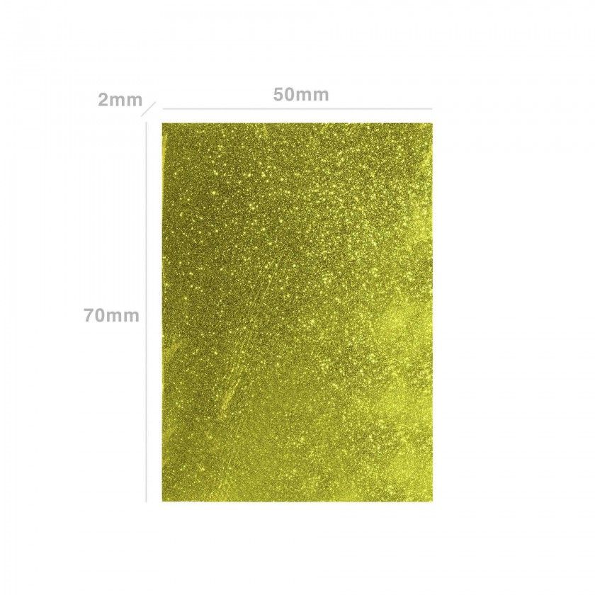 Folha Esponja Eva Glitter Amarelo 50X70X2mm Folha Esponja Eva Glitter Amarelo 50X70X2mm