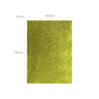 Folha Esponja Eva Glitter Amarelo 50X70X2mm