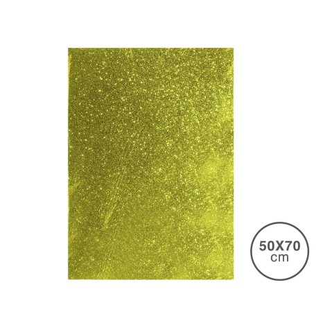 Folha Esponja Eva Glitter Amarelo 50X70X2mm - Image product