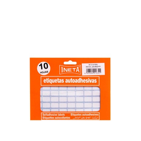 Etiquetas Autocolantes Ineta Blister 10 Folhas 10X16mm - Image product