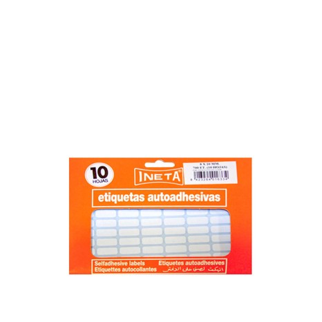 Etiquetas Autocolantes Ineta Blister 10 Folhas 8X20mm - Image product