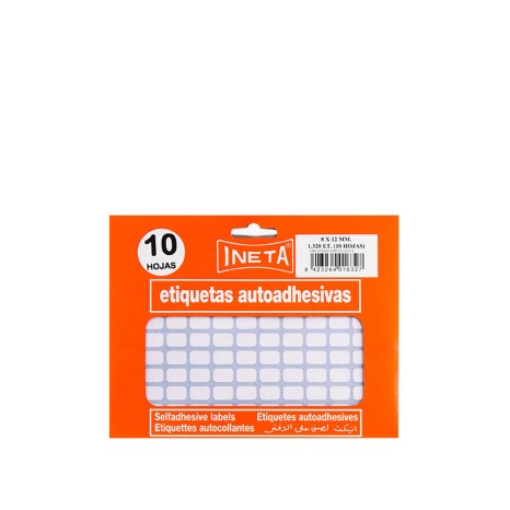 Etiquetas Autocolantes Ineta Blister 10 Folhas 8X12mm - Image product
