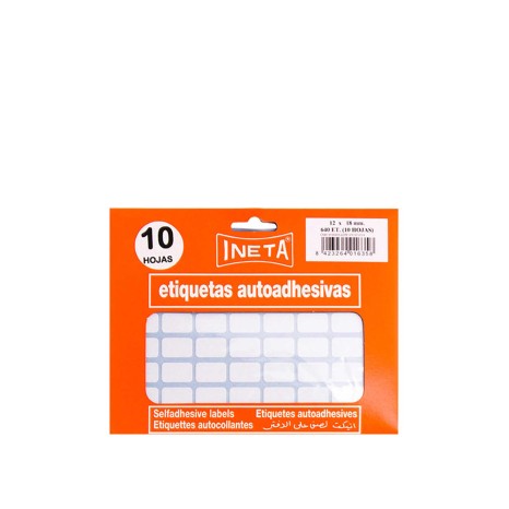 Etiquetas Autocolantes Ineta Blister 10 Folhas 12X18mm - Image product