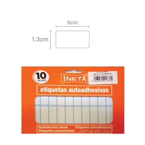 Etiquetas Autocolantes Ineta Blister 10 Folhas 13X50mm - Image product