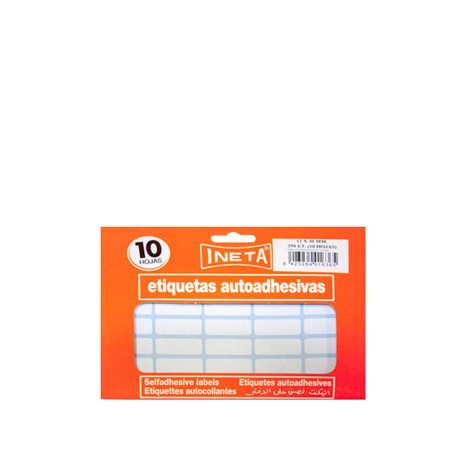 Etiquetas Autocolantes Ineta Blister 10 Folhas 12X30mm - Image product