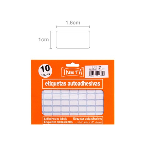 Etiquetas Autocolantes Ineta Blister 10 Folhas 10X16mm - Image product