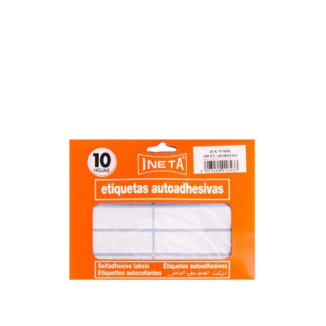 Etiquetas Autocolantes Ineta Blister 10 Folhas 20X75mm - Image product