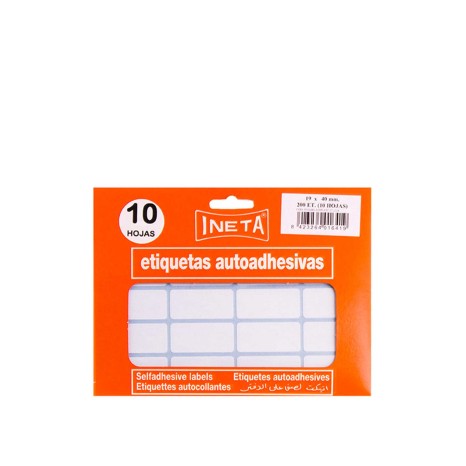 Etiquetas Autocolantes Ineta Blister 10 Folhas 19X40mm - Image product