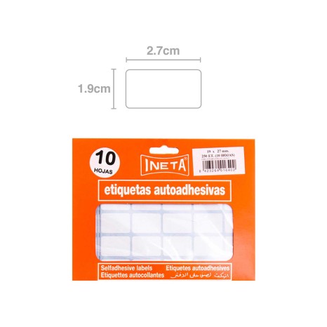 Etiquetas Autocolantes Ineta Blister 10 Folhas 19X27mm - Image product