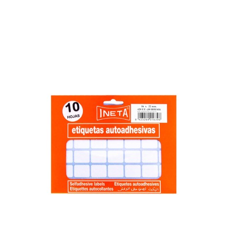 Etiquetas Autocolantes Ineta Blister 10 Folhas 16X22mm - Image product