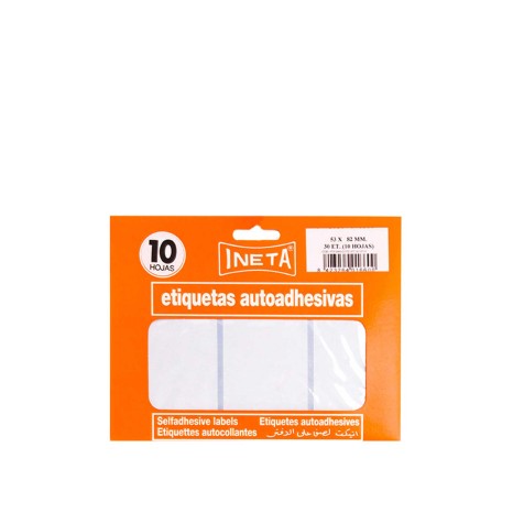 Etiquetas Autocolantes Ineta Blister 10 Folhas 53X82mm - Image product