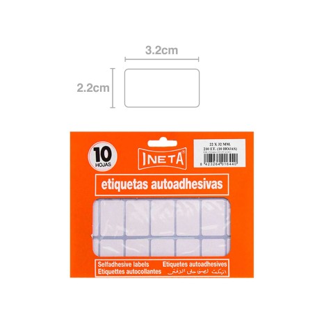 Etiquetas Autocolantes Ineta Blister 10 Folhas 22X32mm - Image product