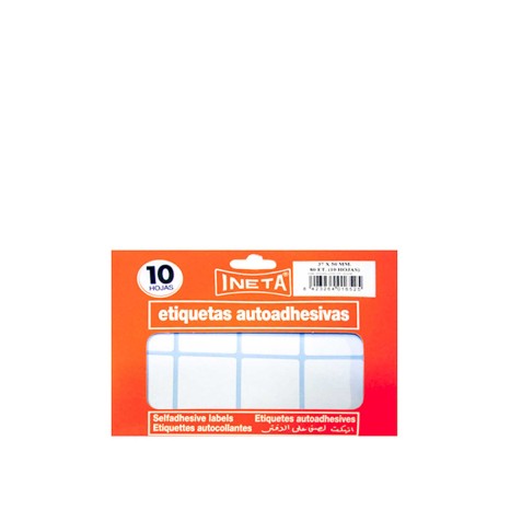 Etiquetas Autocolantes Ineta Blister 10 Folhas 37X50mm - Image product
