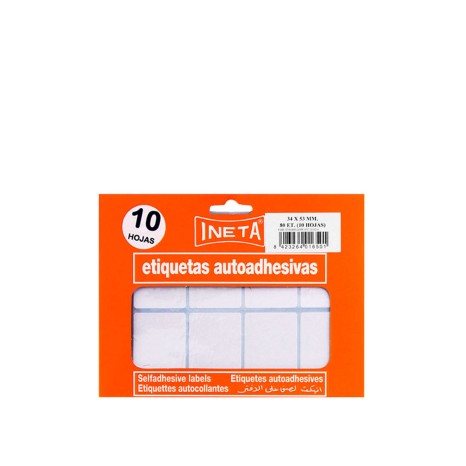 Etiquetas Autocolantes Ineta Blister 10 Folhas 34X53mm - Image product