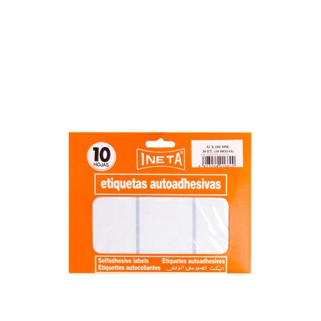 Etiquetas Autocolantes Ineta Blister 10 Folhas 53X100mm - Image product