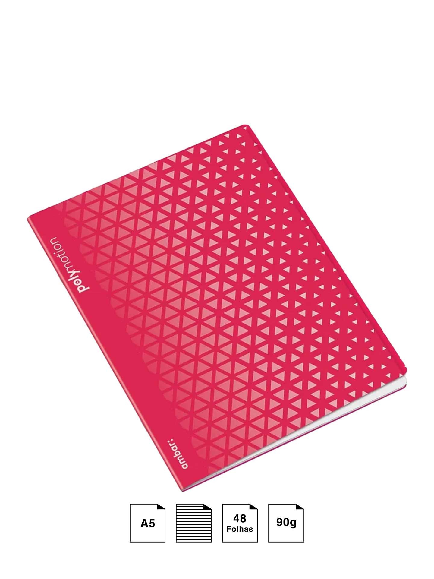 Caderno Agrafado Ambar Triangulos 90gr A5 48 Folhas Pautado