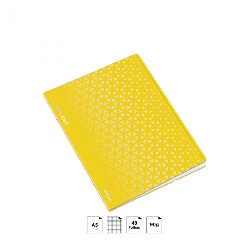 Caderno Agrafado Ambar Triangulos 90gr A5 48 Folhas Quadriculado
