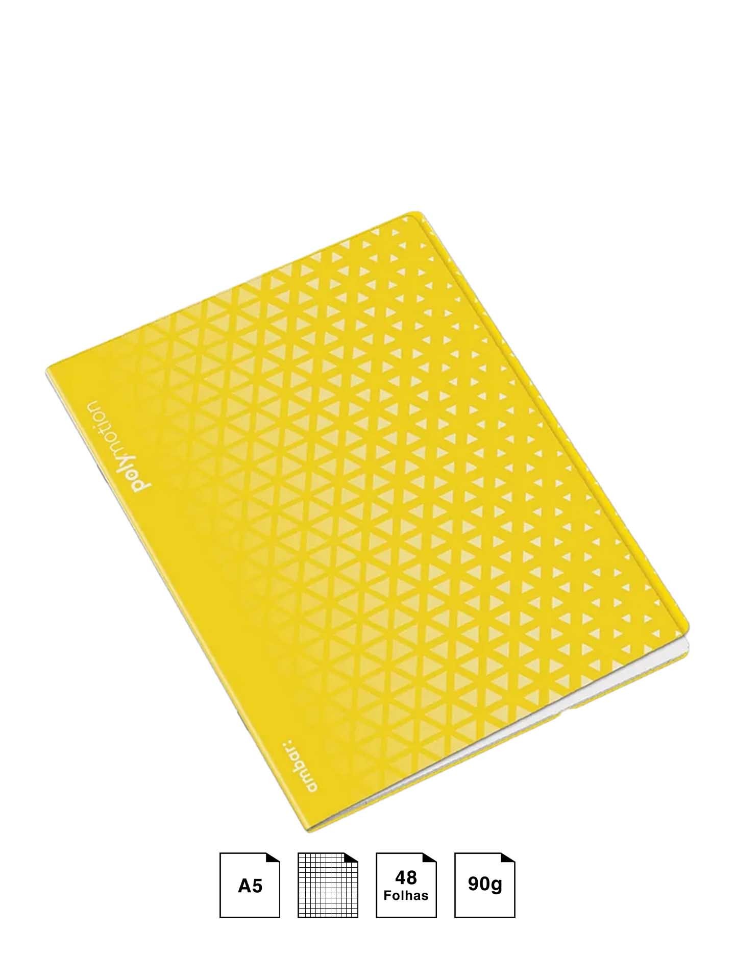 Caderno Agrafado Ambar Triangulos 90gr A5 48 Folhas Quadriculado