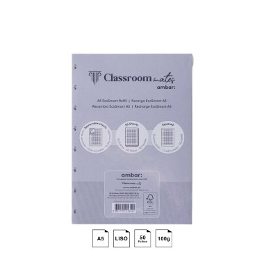 Recarga Caderno Inteligente Ecosmart 100gr A5 50 Folhas Liso
