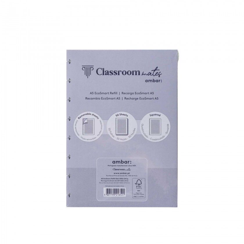 Recarga Caderno Inteligente Ecosmart 100gr A5 50 Folhas Liso