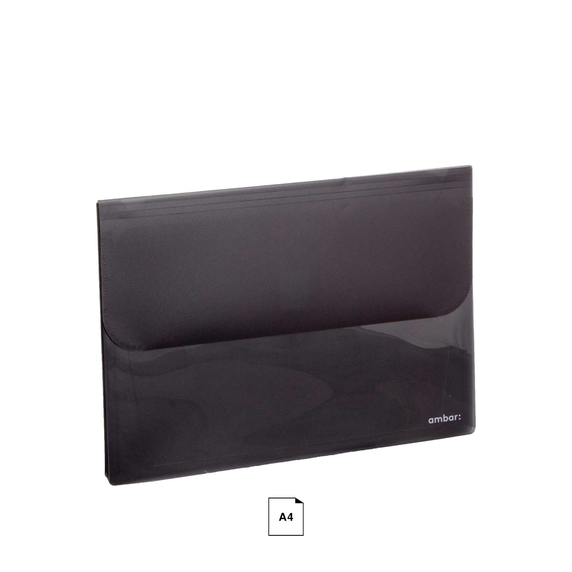 Bolsa Arquivo Extensível Ambar Polipro A4 Preto