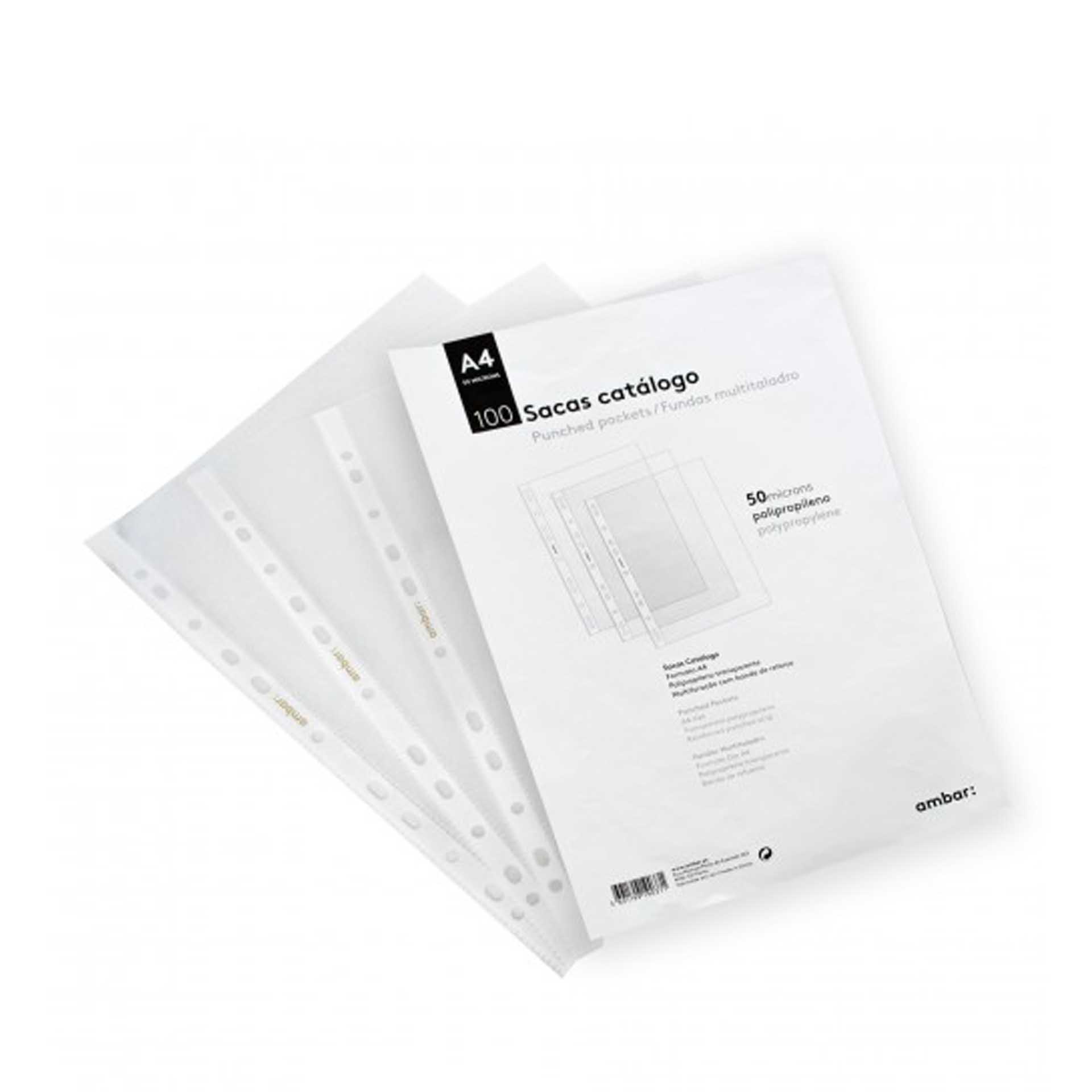 Sacas Catálogo Ambar Polipro 50 Microns A4 Pack 100