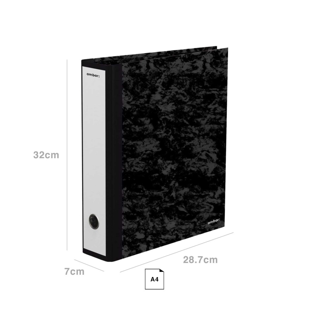 Pasta Arquivo Ambar Comercial Preto A4 L/80mm