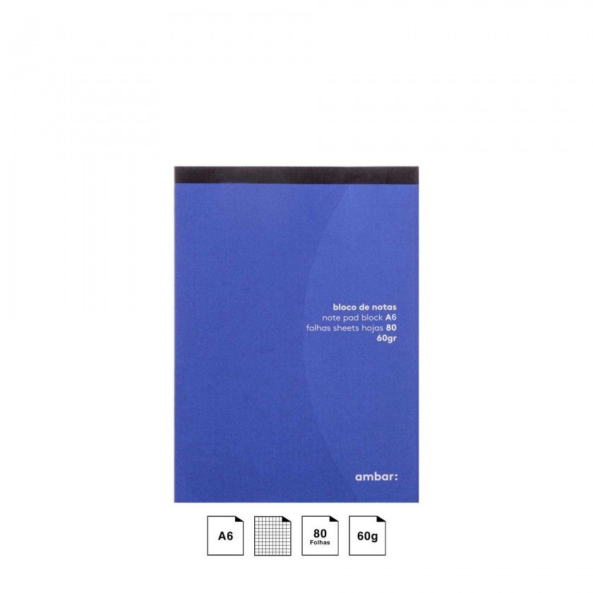 Bloco Notas Ambar A6 80 Folhas Quadriculado Bloco Notas Ambar A6 80 Folhas Quadriculado