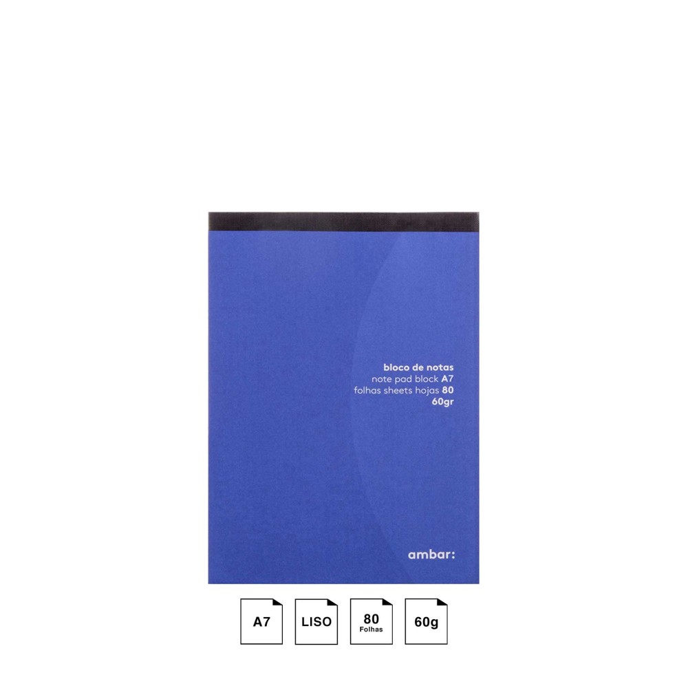 Bloco Notas Ambar A7 80 Folhas Liso