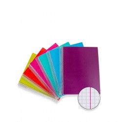 Caderno Espiral School Capa Dura Colorida 70gr A5 100 Folhas Quadriculado