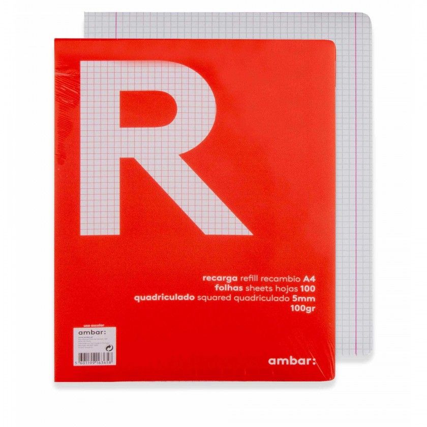 Recarga Ambar School 100gr 100 Folhas Quadriculado